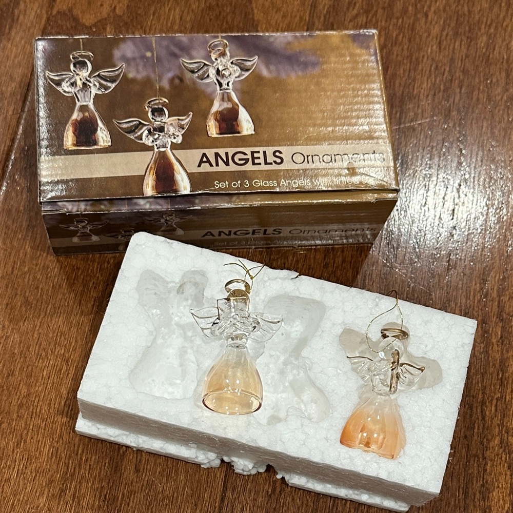 Glass Angel Ornaments Set of 2